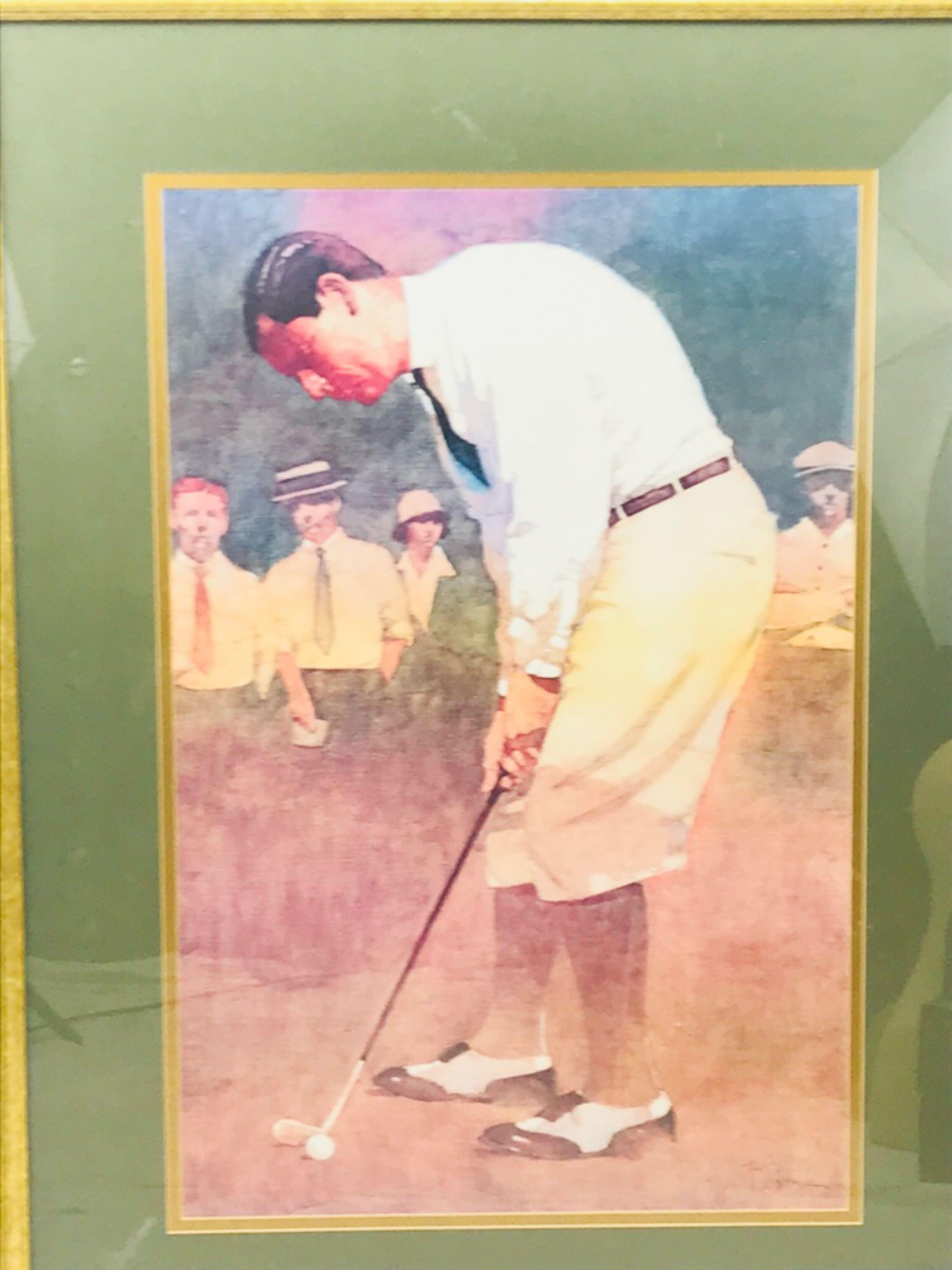 Vintage Large Print of Early 20th Century Golfer