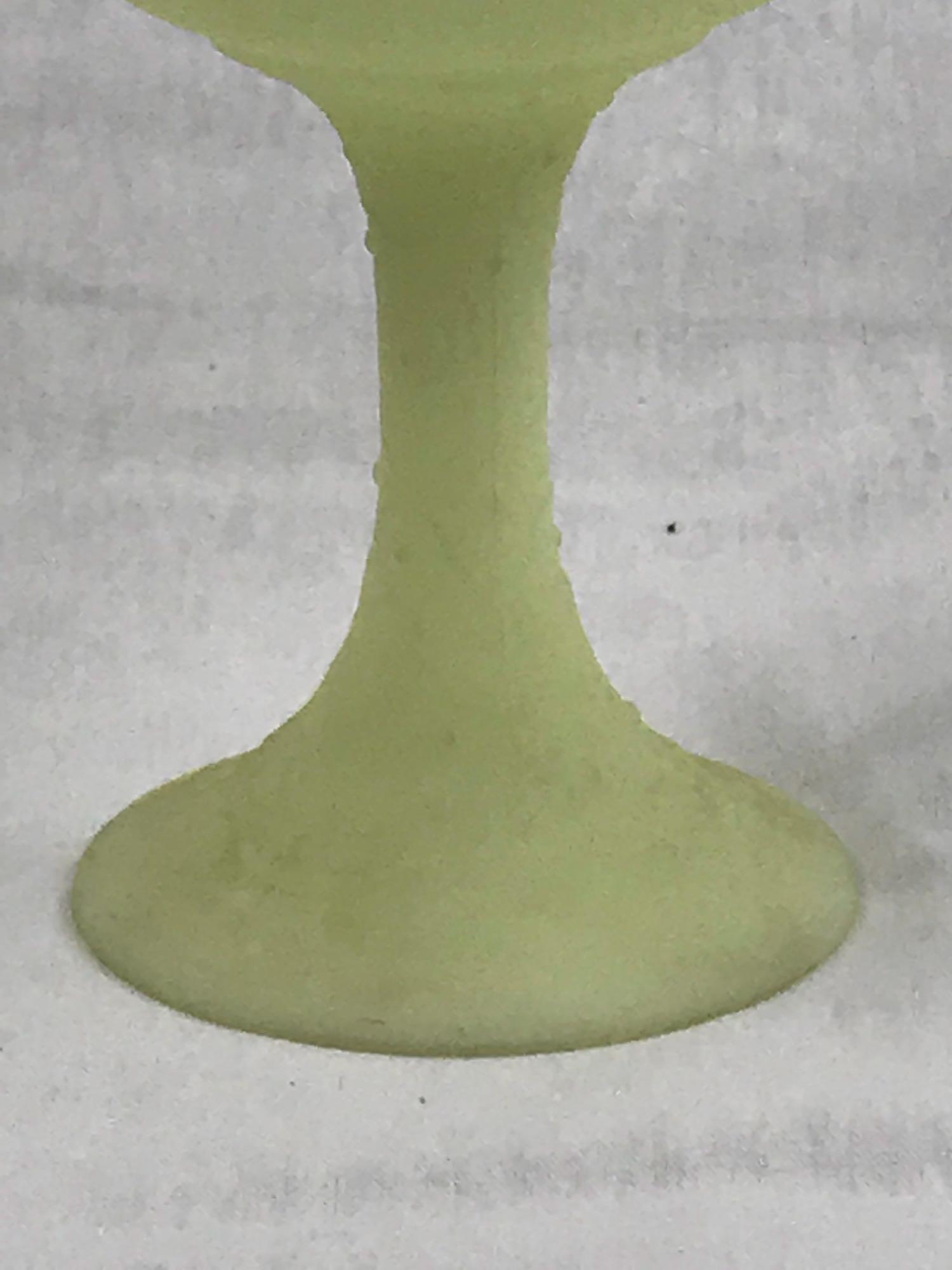 Matte Yellow Fenton Pedestal Glass Goblet