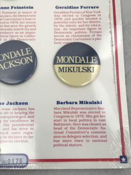 Rare 1984 Democratic Ticket Commemorative Collection Prospective Vice President Buttons