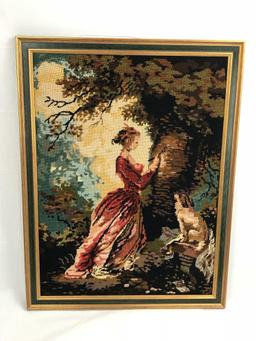 Vintage Framed Needlepoint Wall Art