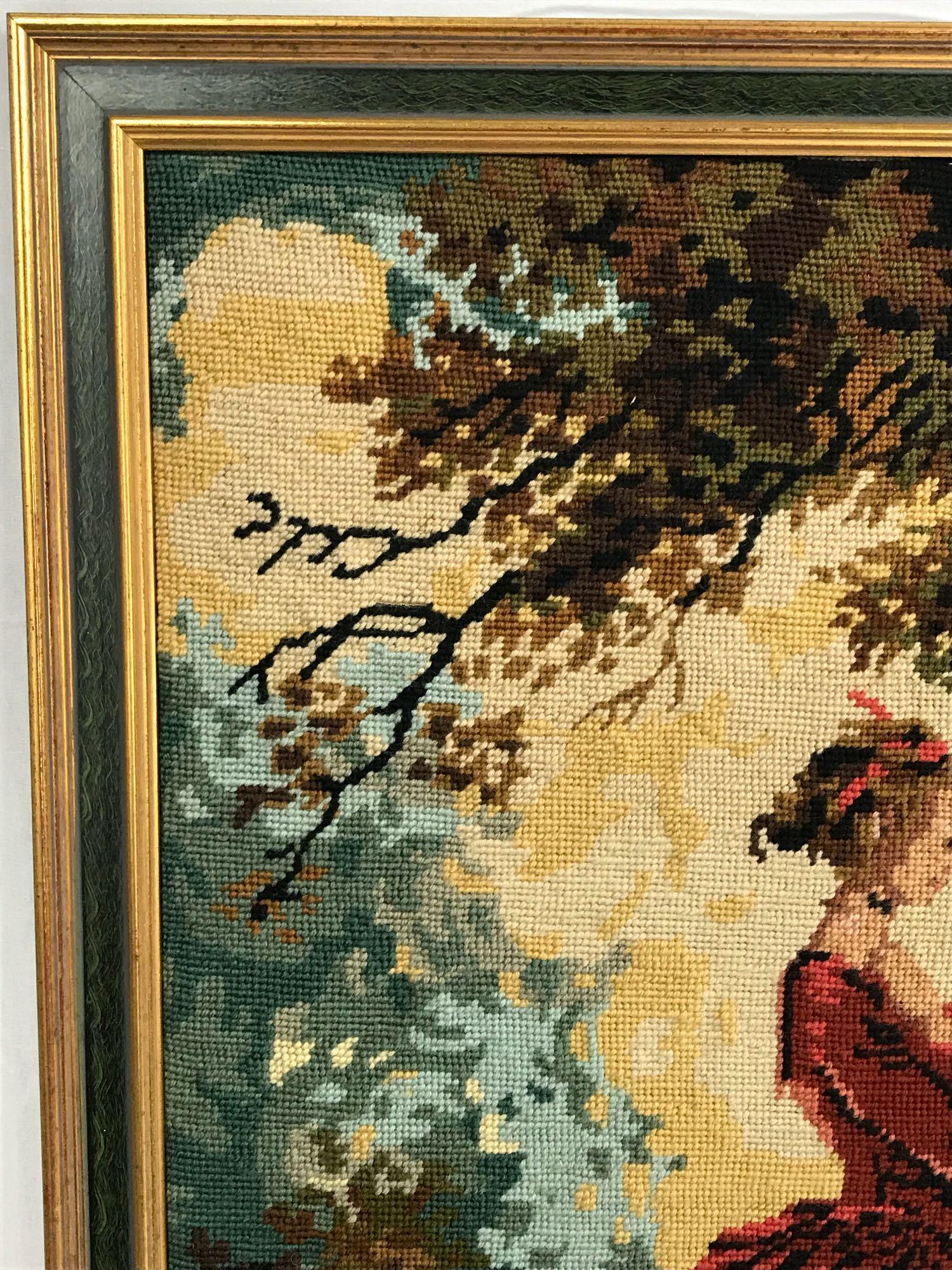 Vintage Framed Needlepoint Wall Art