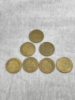 22 French Foreign Currency Coins