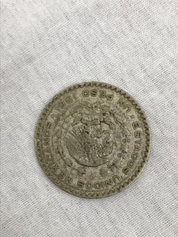 Vintage 1961 Mexico Silver Coin Peso