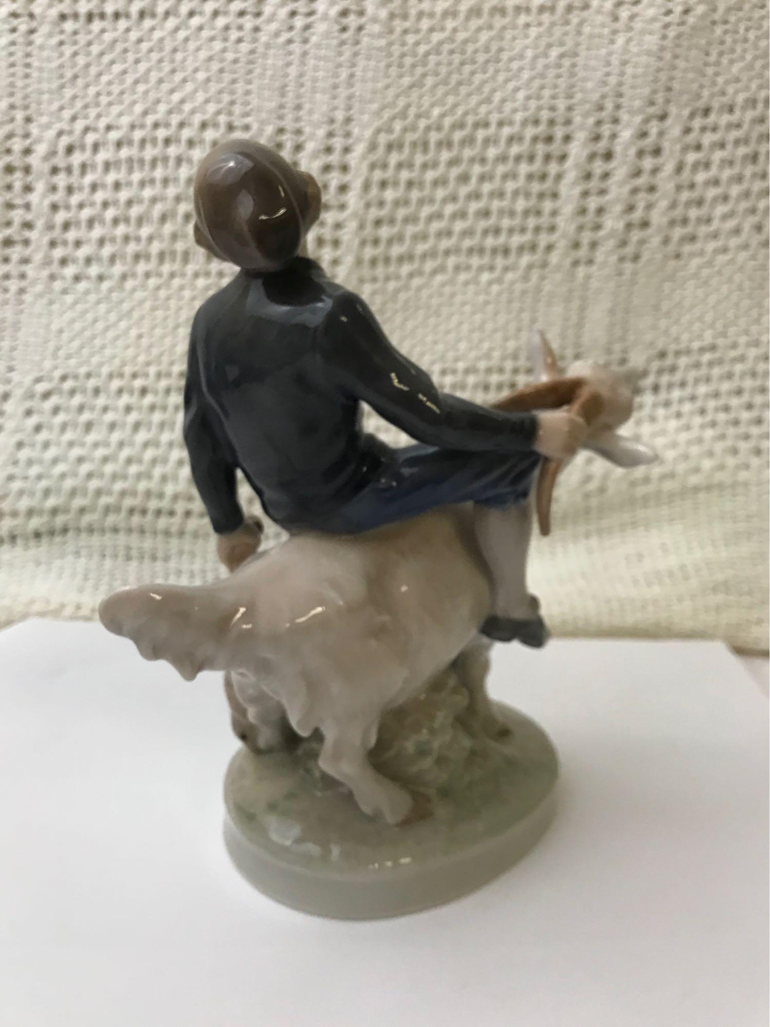 Royal Copenhagen Figurine Boy On Goat