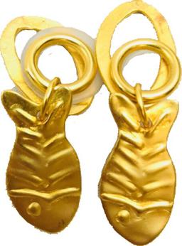 Vintage Norma Jean Gold Toned Fish Earrings