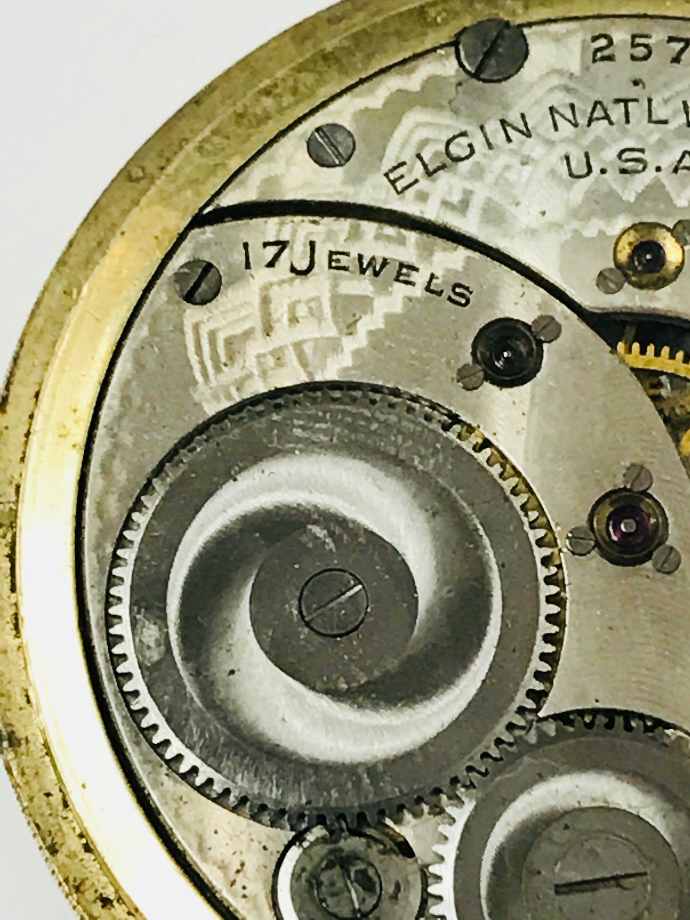 Antique Elgin Open Face Pocket Watch, 1922