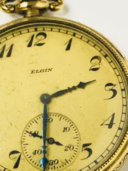 Antique Elgin Open Face Pocket Watch, 1922