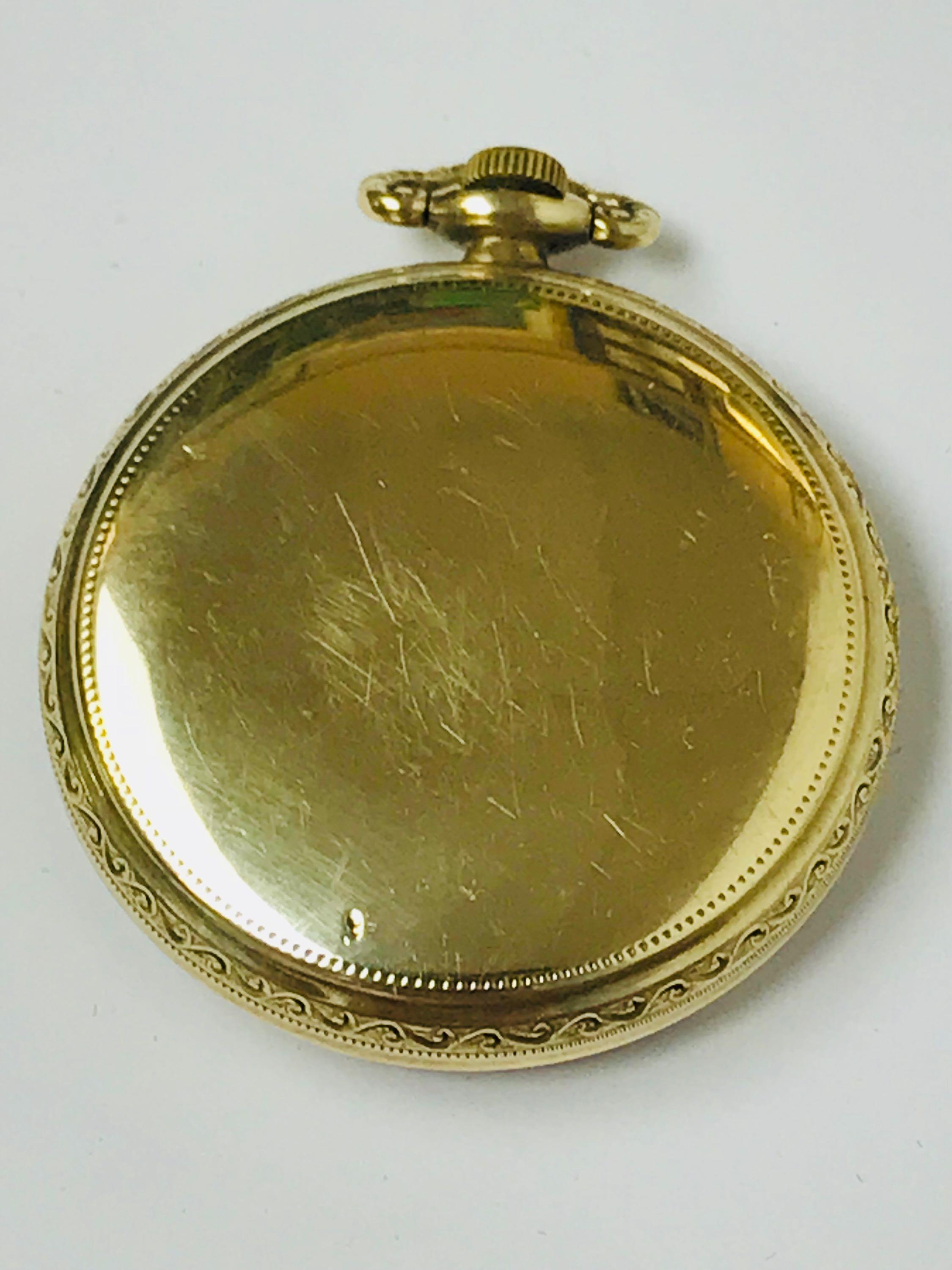 Antique Elgin Open Face Pocket Watch, 1922