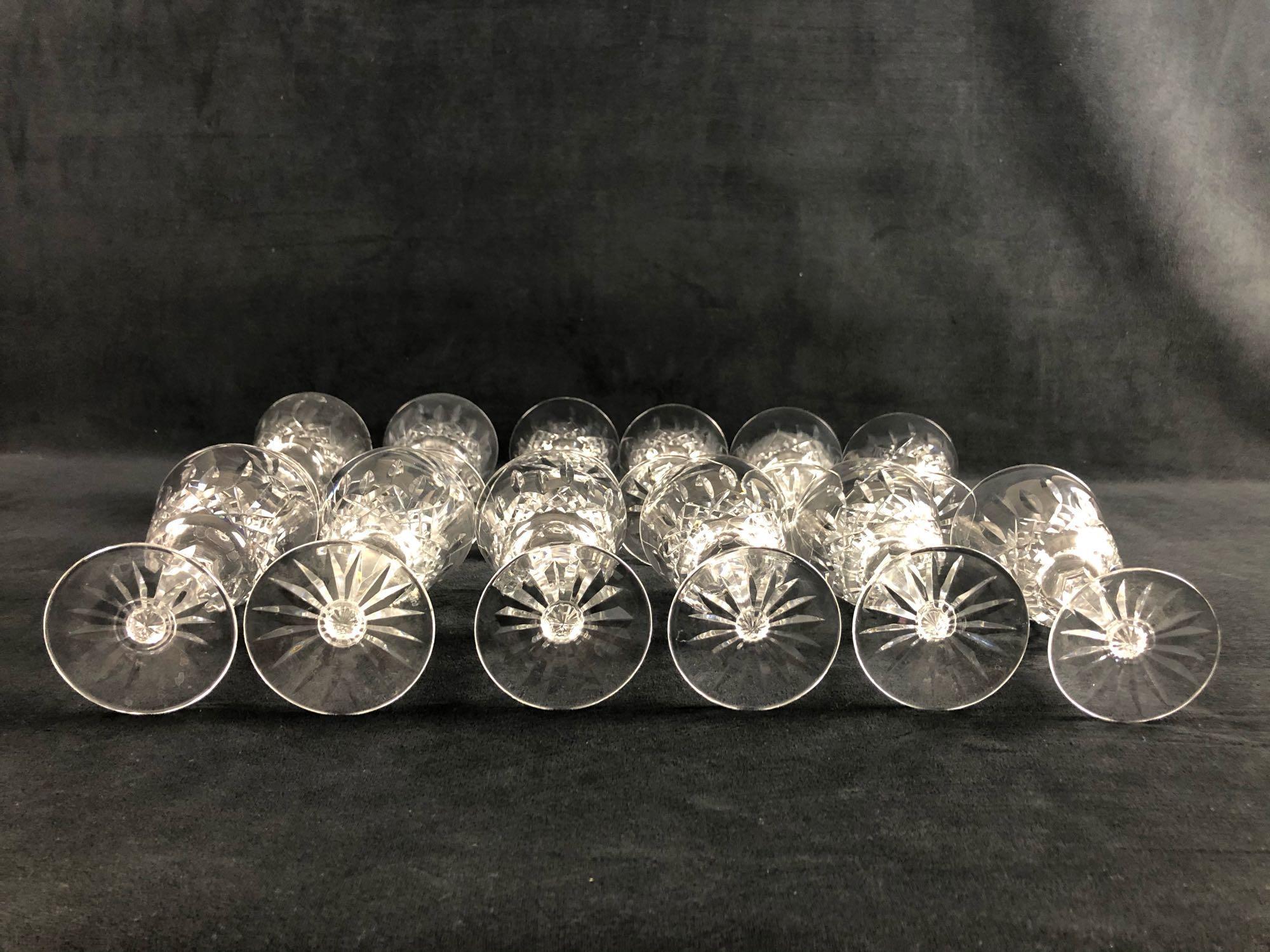 12 Waterford Crystal Clear Lismore Cordial Glasses