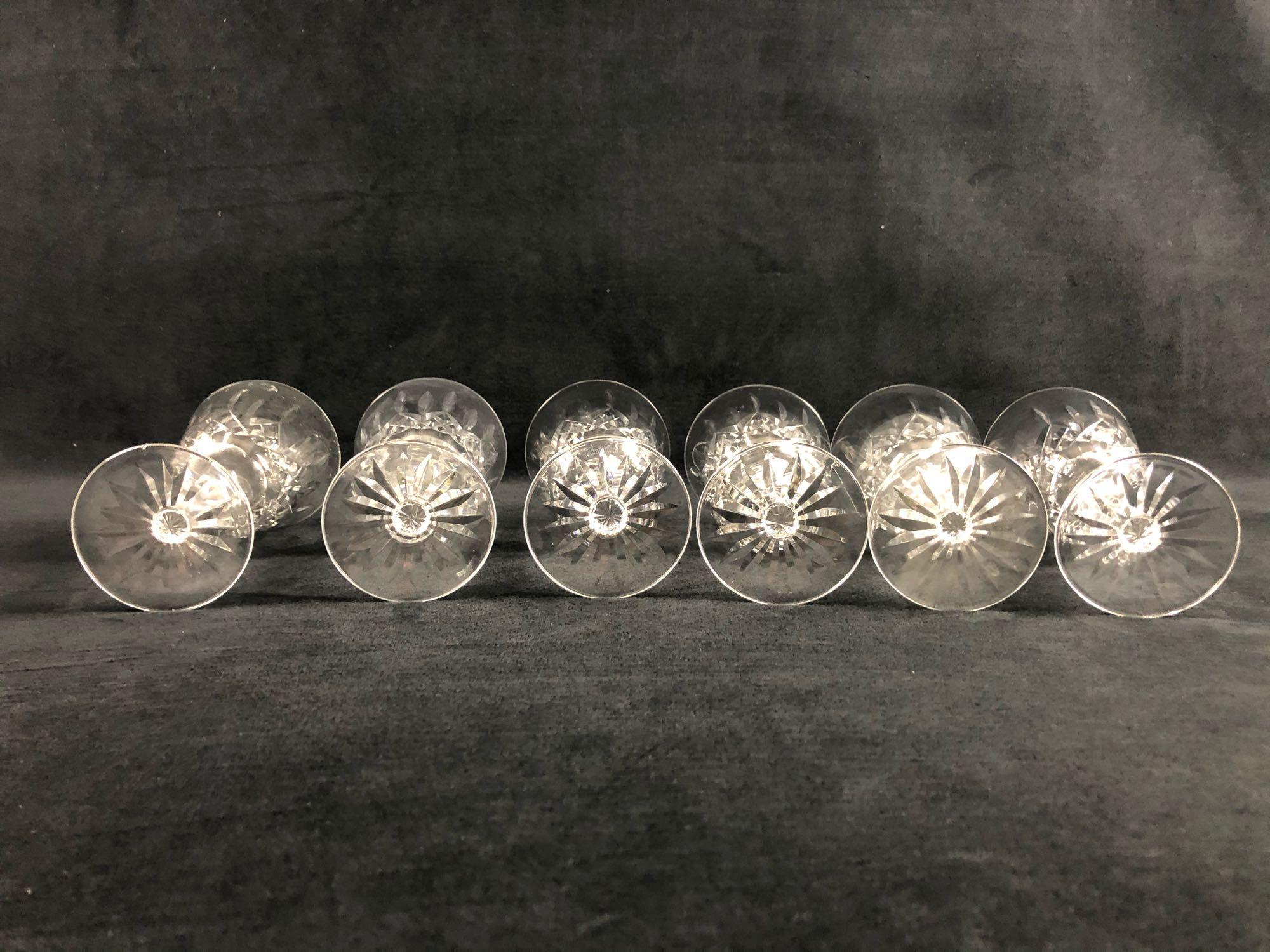 12 Waterford Crystal Clear Lismore Cordial Glasses