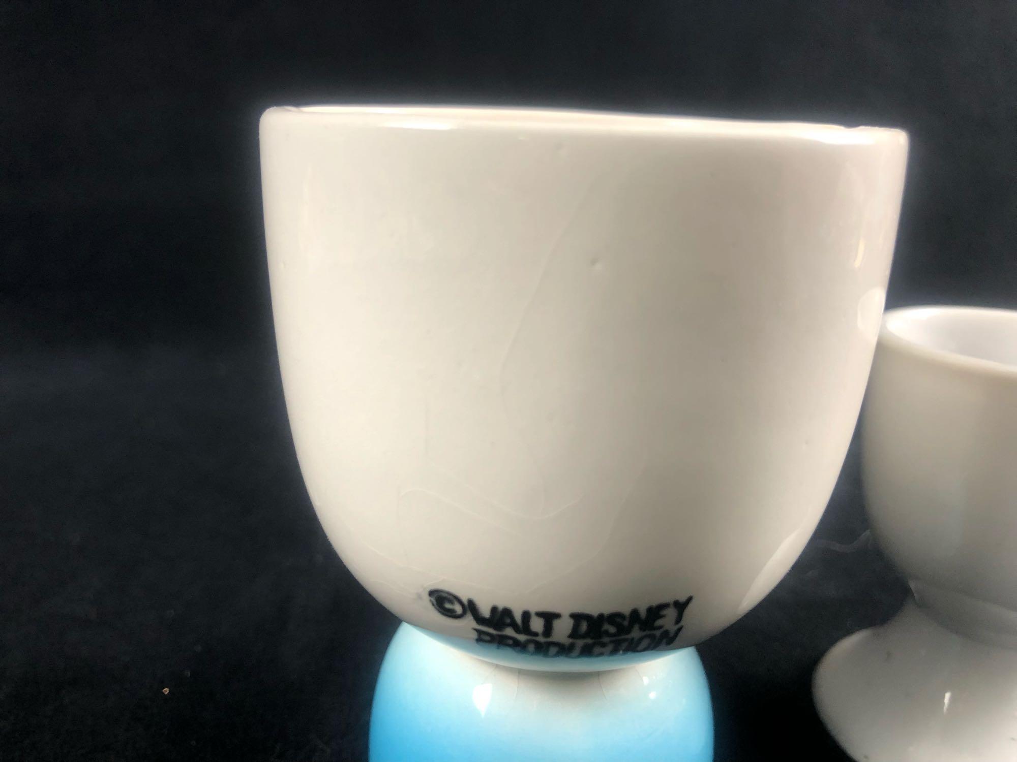 Lot of 2 Vintage Donald Duck Egg Cup Kitchen Walt Disney Productions