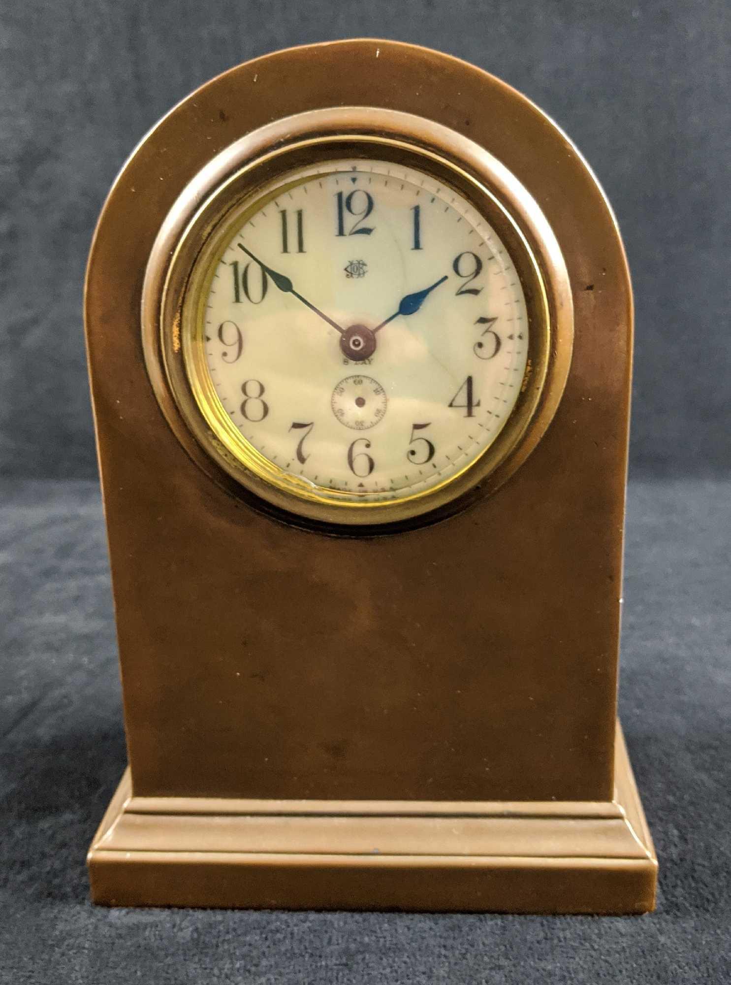 Vintage Brass Mantel Clock The Jennings Brothers