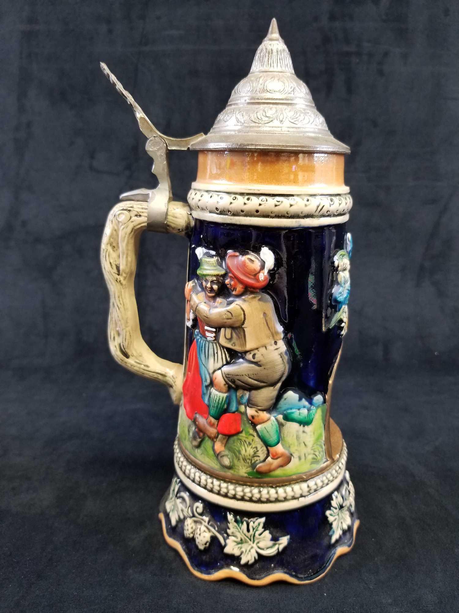 Unique Vintage German Beer Stein Musical Stein Trink, Bruderlein Trink