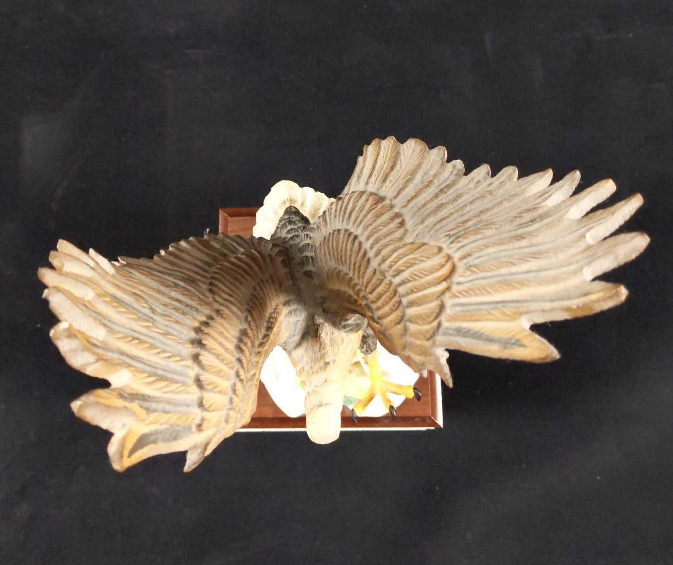 Large Eagle On Wood Base Award Mantlepiece