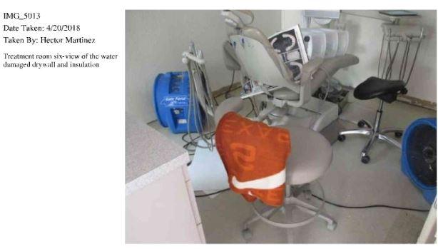 Insurance Claim: Dental office with water damage