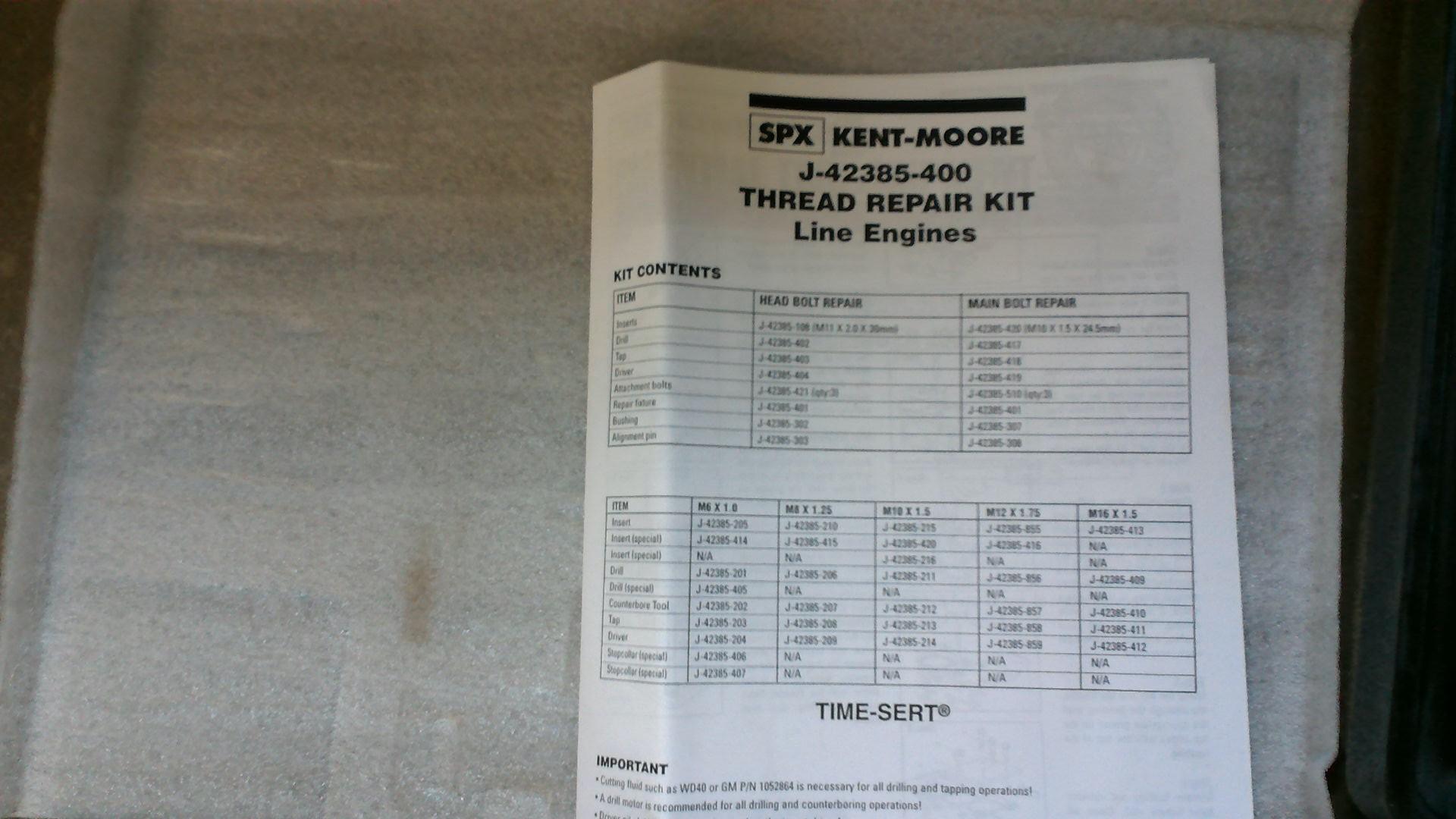 Kent-Moore Inline Eng. Thread Repair Kit