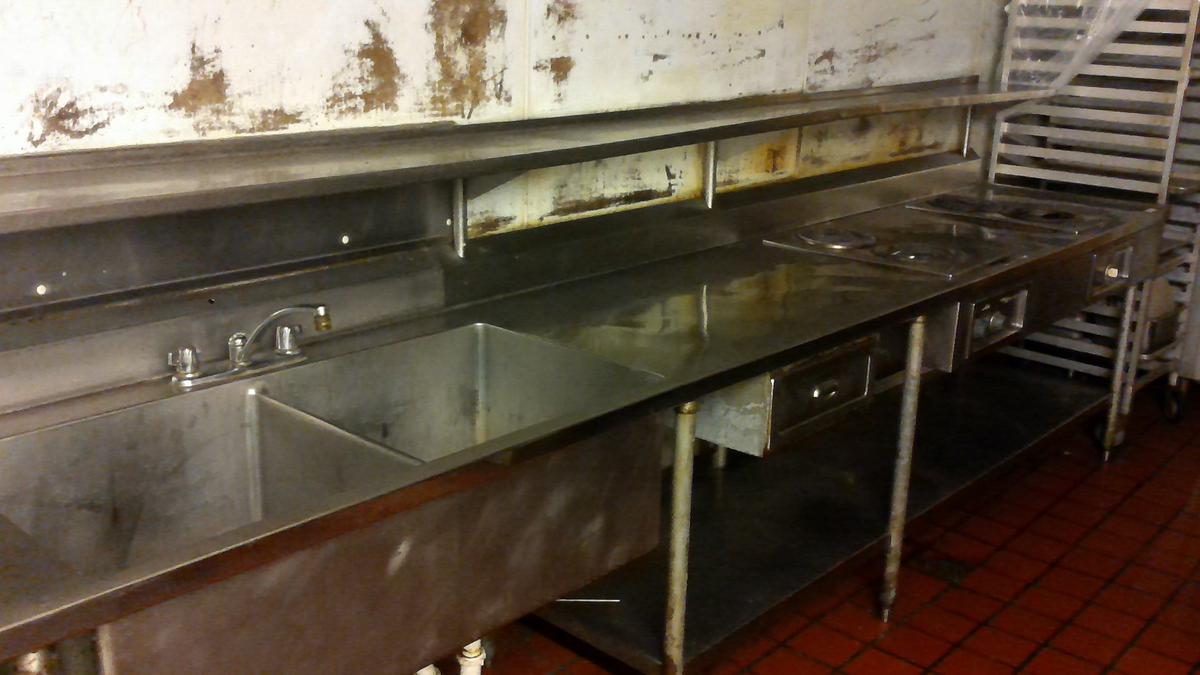 Stainless Steel Counter & Sinks with Wells Electric Burners
