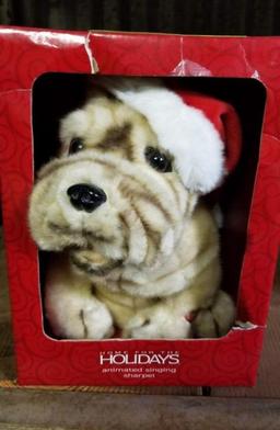 Holiday Animated Singing Sharpei