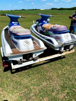 2 - Kawasaki 750 Jet Skis on Trailer