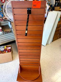 2 Sided spinning slat board display stand w/ 2 hangers