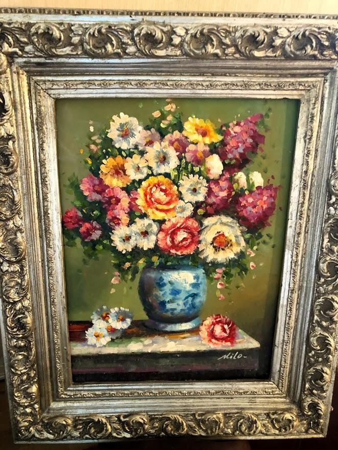 Bouquet of Flowers with Silver Frame