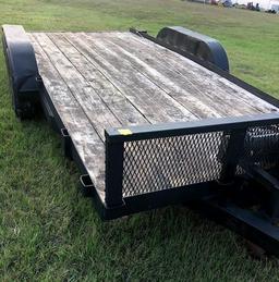 16 ft x 83 in. Flatbed Trailer with Winch & Ramps - Heavy Duty Axles