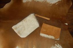 Cowhide Fold-over Wallet and Wristlet