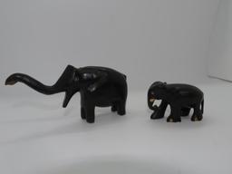 EBONY WOOD HAND CARBED ELEPHANTS