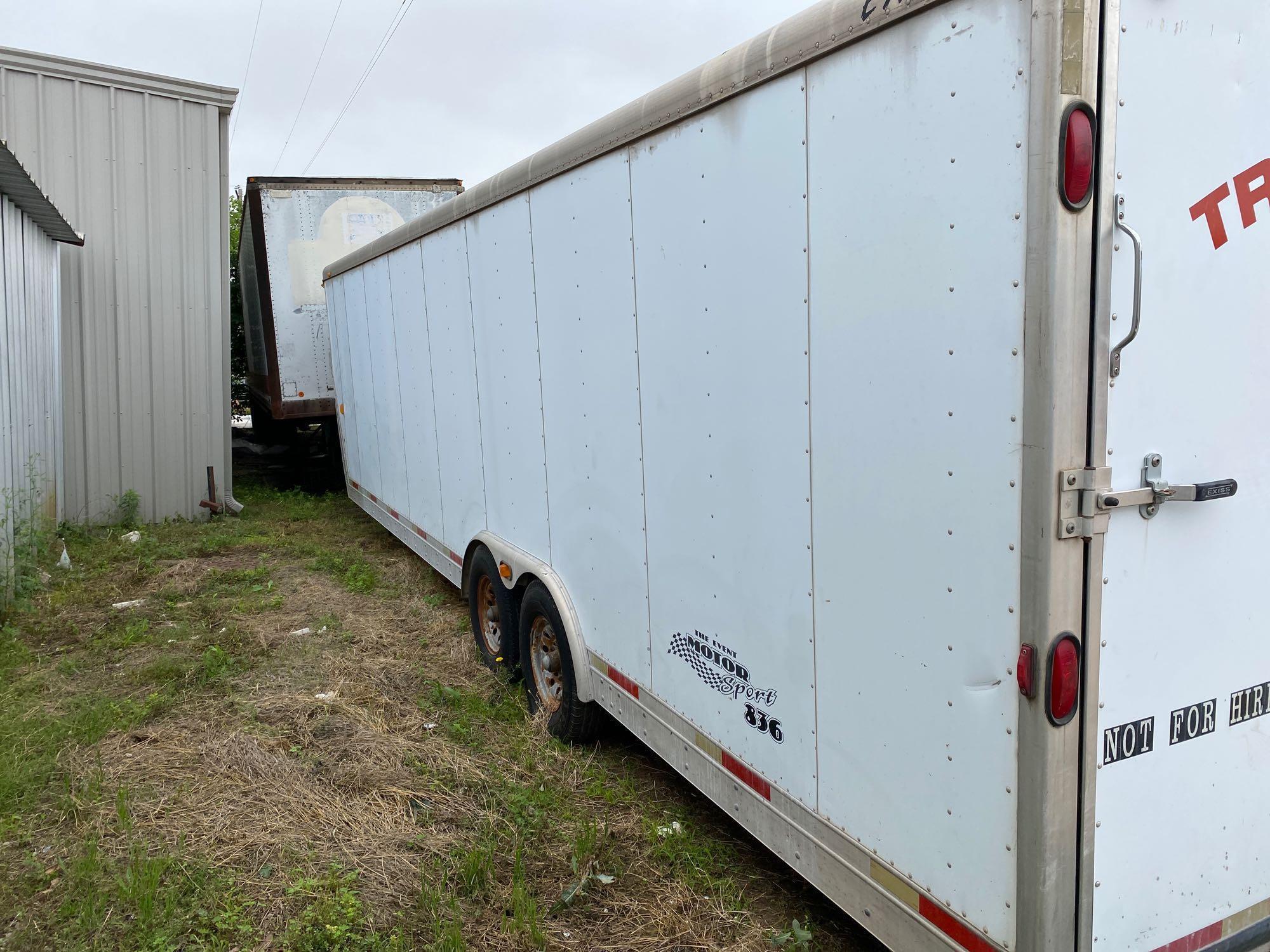 Gooseneck trailer Exis Aluminum with Awning Torsion Axles... approximately 40 ft on the floor. Total