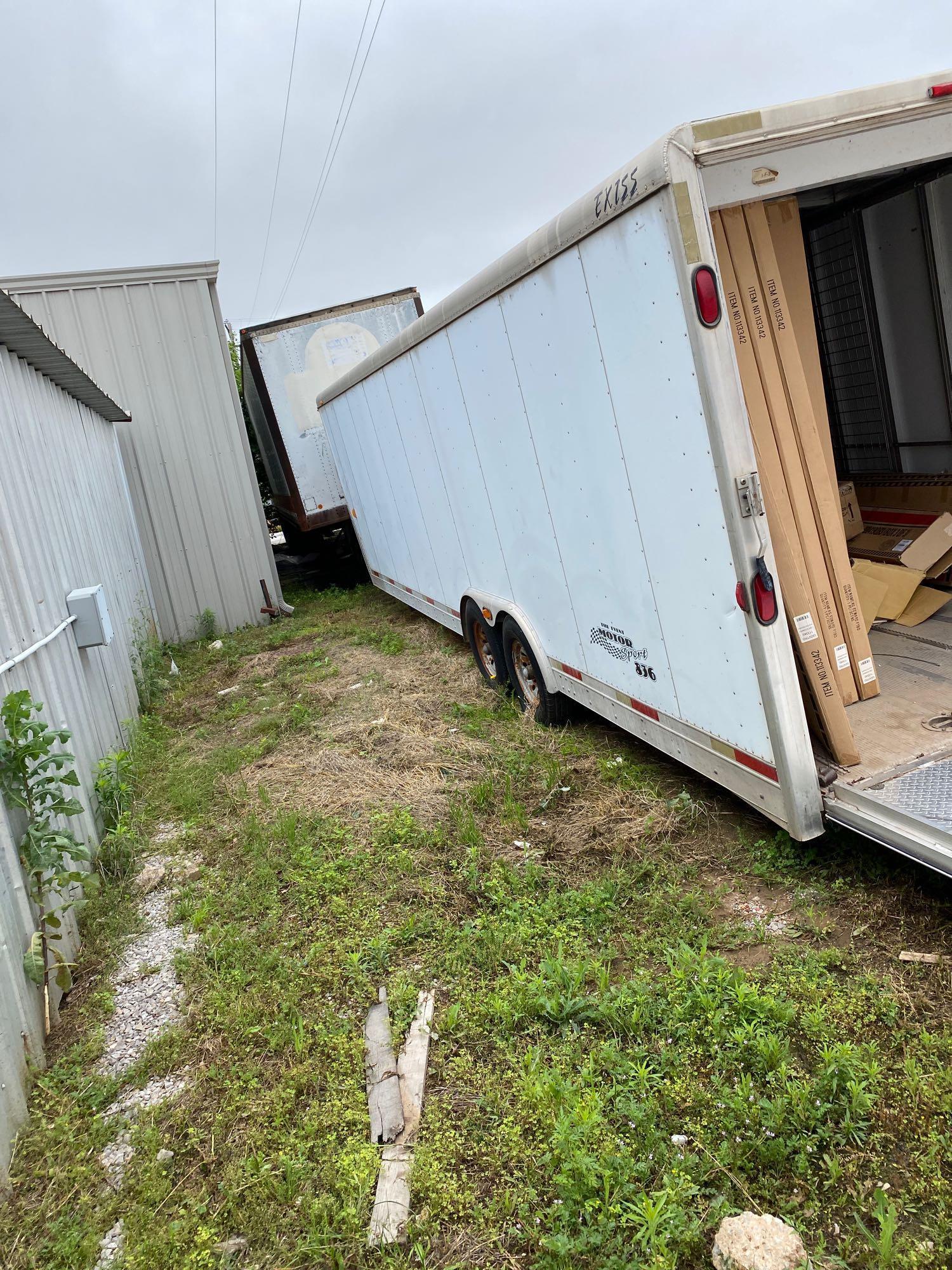 Gooseneck trailer Exis Aluminum with Awning Torsion Axles... approximately 40 ft on the floor. Total