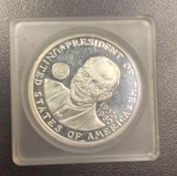 Dwight D. Eisenhower President/General, 1 ounce, 39mm .999 Pure Silver Round Must be picked up at