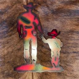 Father and Son Metal Cutout