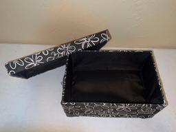 Black & White Floral Storage Boxes