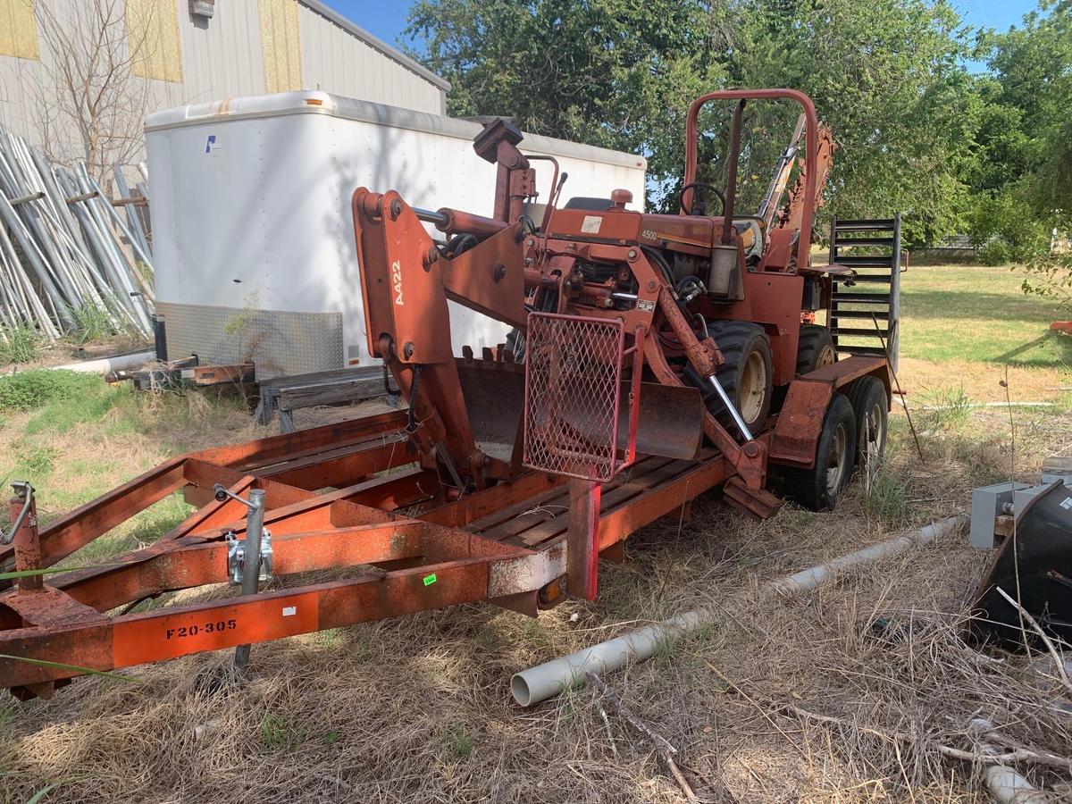 Ditch Witch 4500 trencher with A422 back hoe attachment needs battery