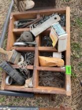 anvil and organizer with misc items