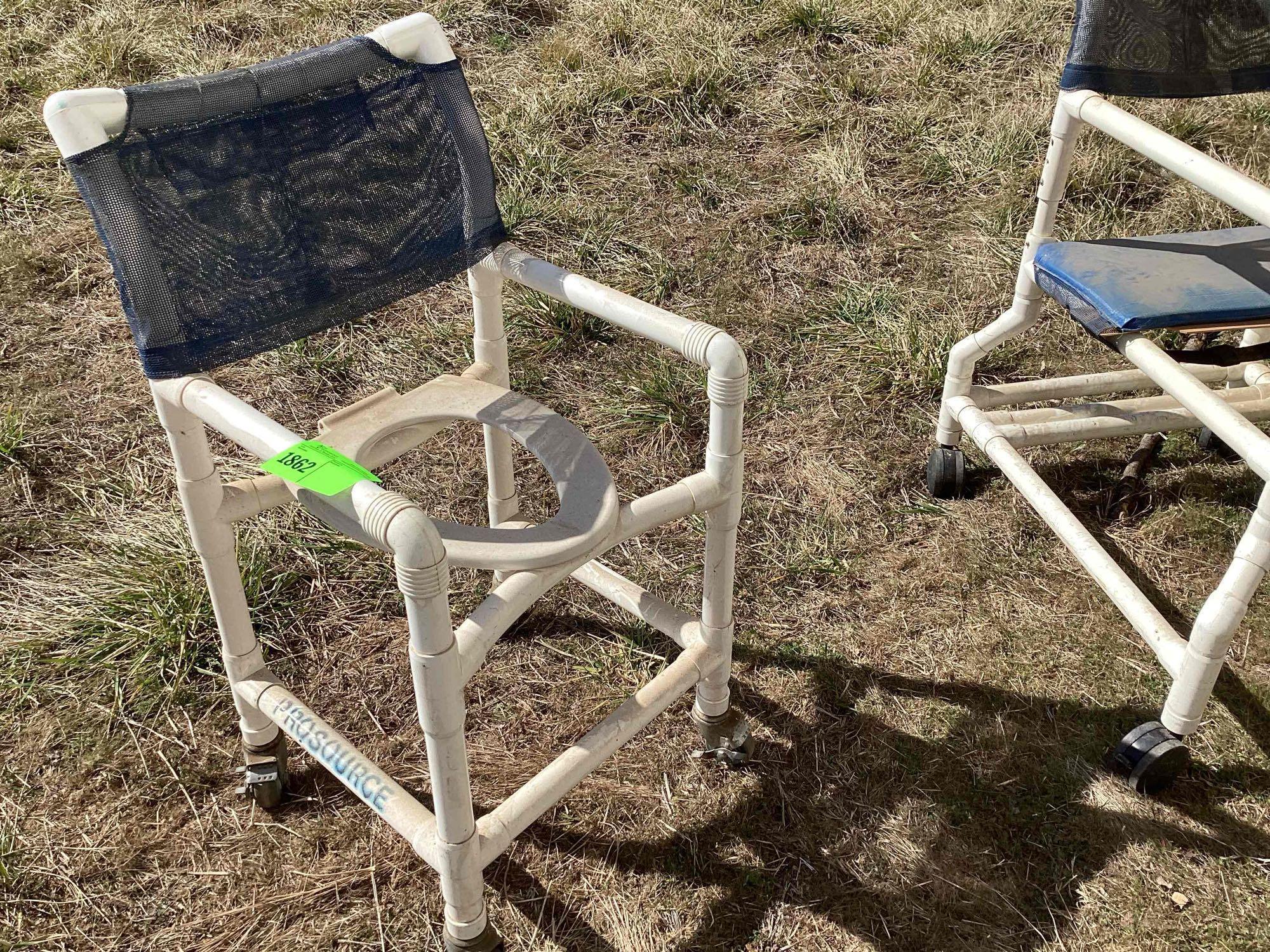 pvc pipe chairs on wheels