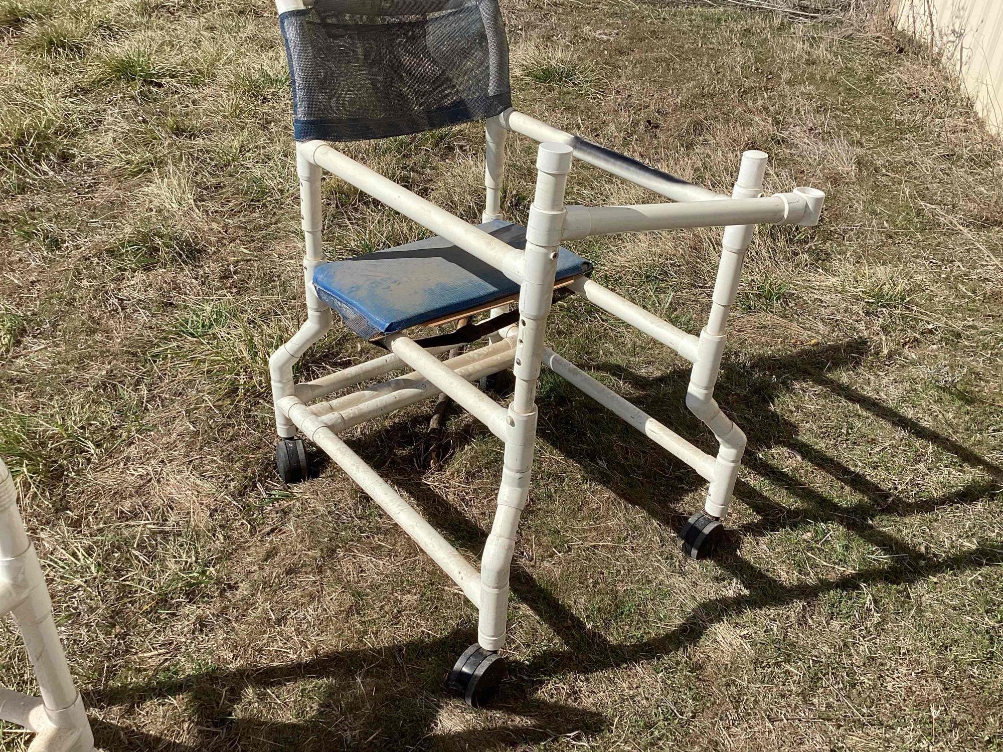 pvc pipe chairs on wheels