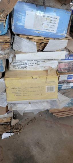 Large stack of plank flooring