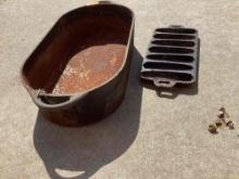 Cast iron boiler and cornbread pan