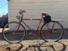 Vintage Red Schwinn Traveler Bicycle