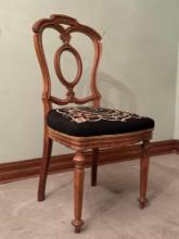 Vintage French Chair with Needlepoint Seat