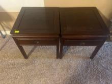 2-wood end tables with drawers