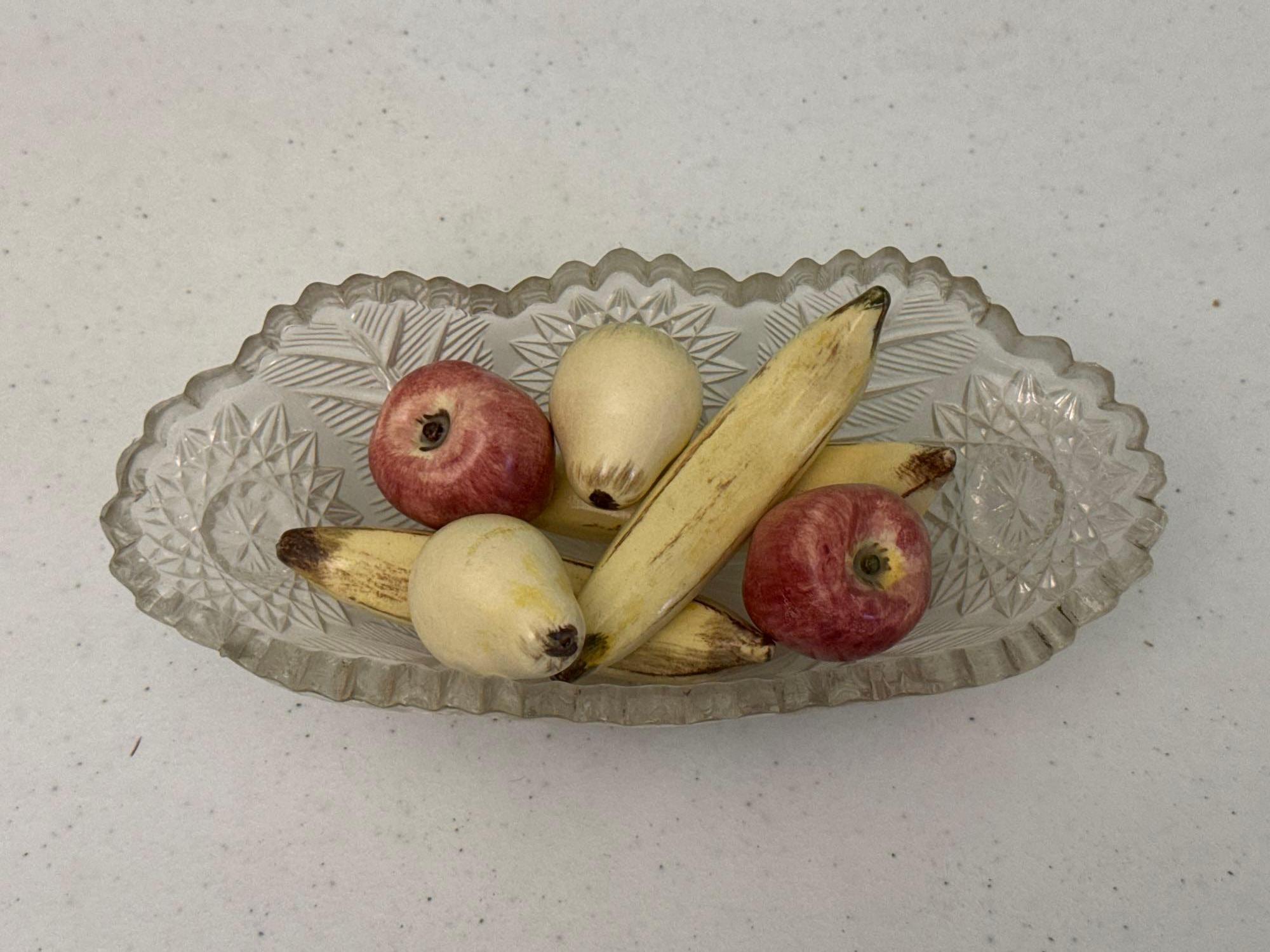 Cut Glass Bowls, Candle Holder & Basket