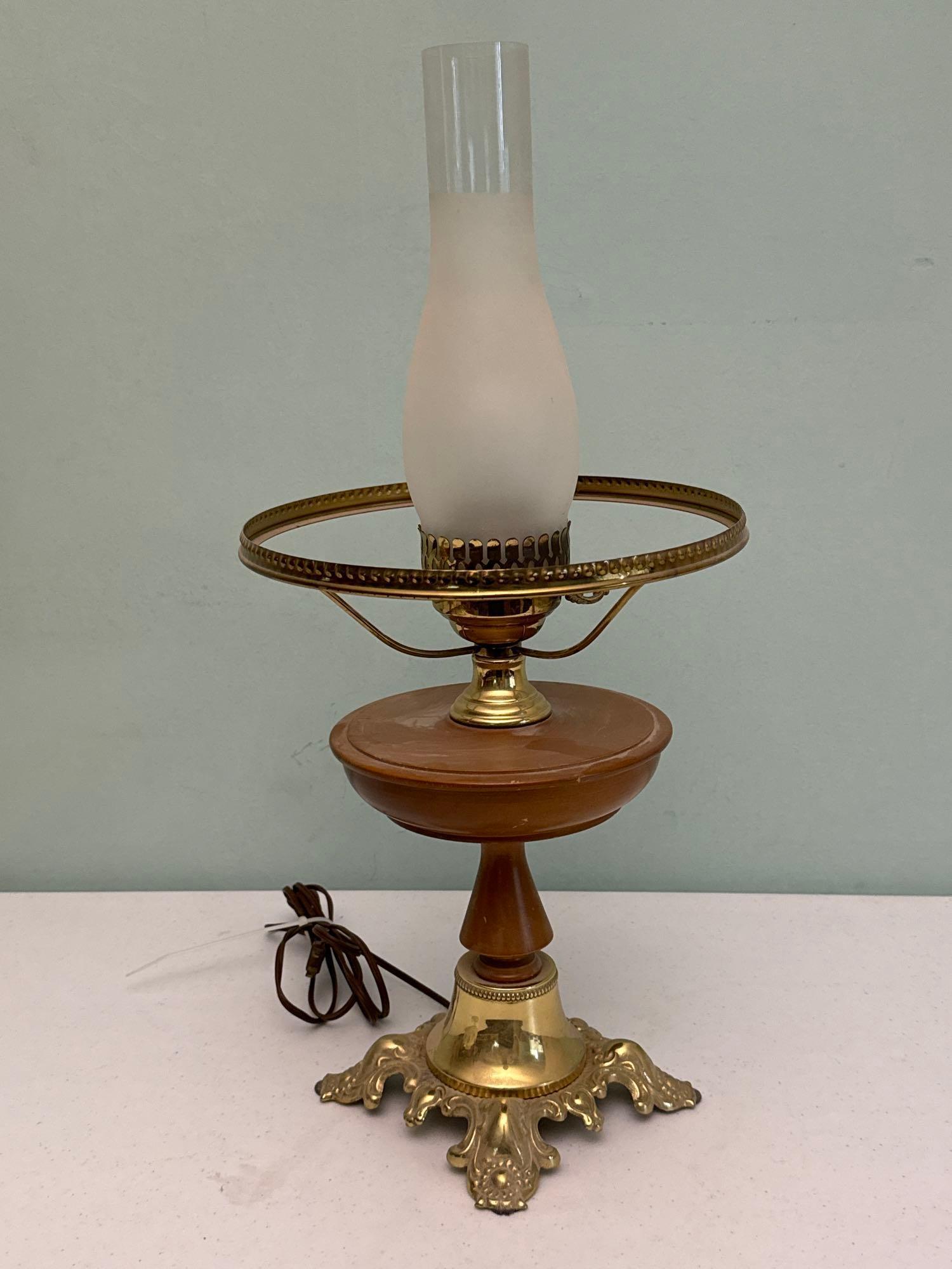 Vintage Oil-Style Electric Table Lamp