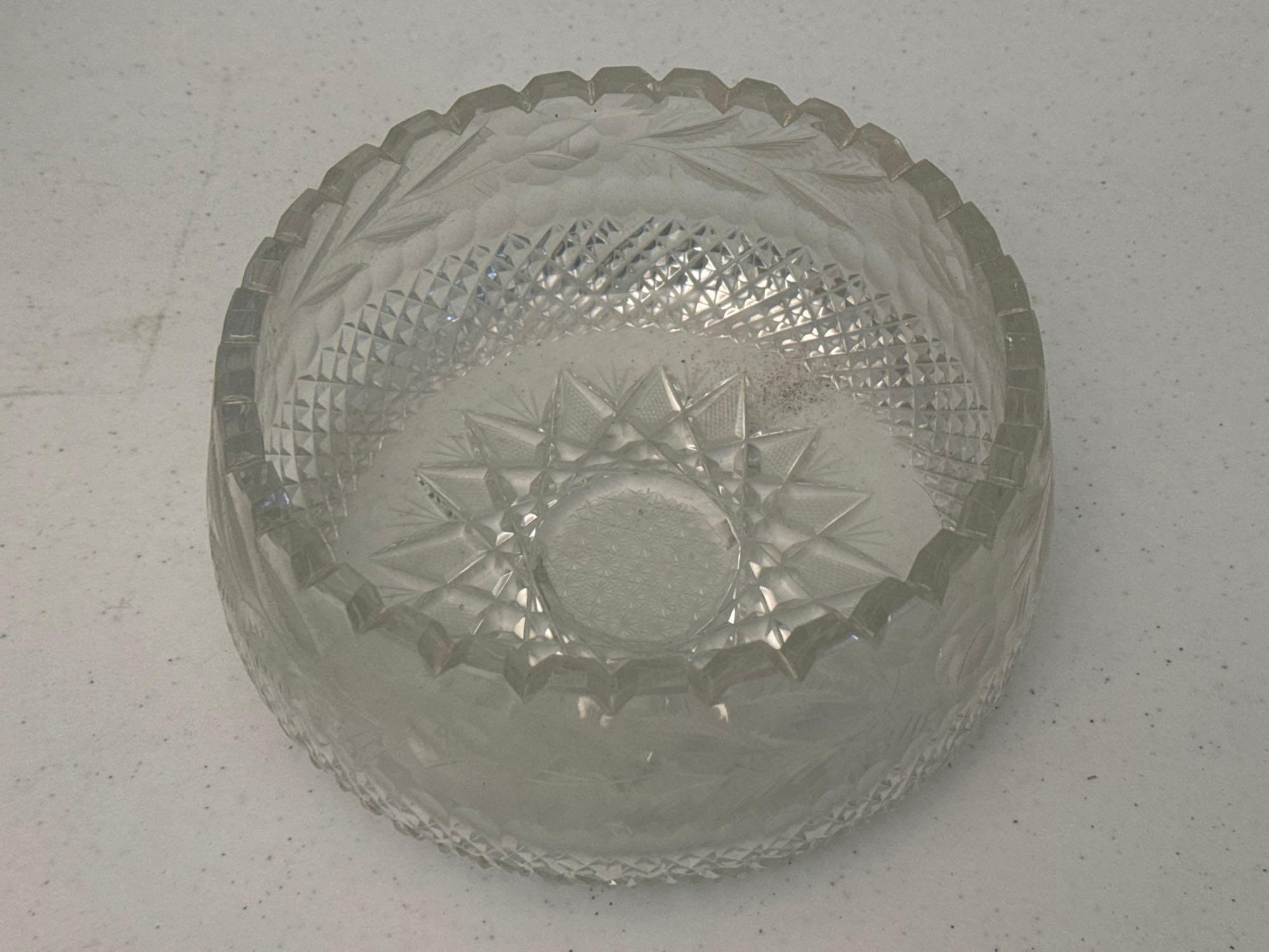 Crystal Cut Basket, Bowls & Soap Dish