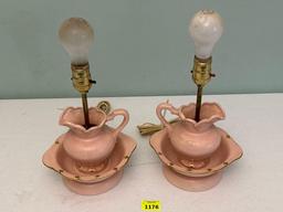 Pink Pitcher & Basin Lamps