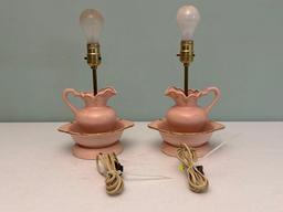 Pink Pitcher & Basin Lamps