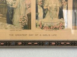 Antique The Greatest Day of a Girls Life Framed Art