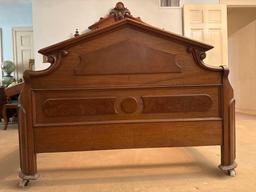 Antique Wood Carved Full Size Bed