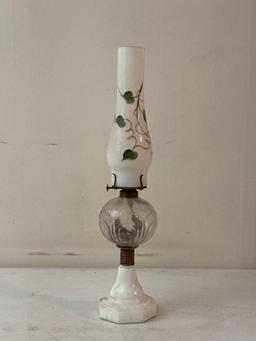 Milk Glass Oil Lamp